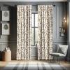 Ambesonne Bohemian Curtains, Hexagons Floral Botany Art in Cold Colors Ocean and Nature Tones, Window Treatments 2 Panel Set for Living Room Bedroom, Pair of – 28″ x 95″, Teal Green and Sea Blue(Brown Yellow)