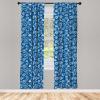 Ambesonne Bohemian Curtains, Hexagons Floral Botany Art in Cold Colors Ocean and Nature Tones, Window Treatments 2 Panel Set for Living Room Bedroom, Pair of – 28″ x 95″, Teal Green and Sea Blue(Cobalt Blue and White)