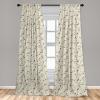 Ambesonne Bohemian Curtains, Hexagons Floral Botany Art in Cold Colors Ocean and Nature Tones, Window Treatments 2 Panel Set for Living Room Bedroom, Pair of – 28″ x 95″, Teal Green and Sea Blue(Sepia Charcoal)