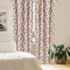 Ambesonne Bohemian Curtains, Hexagons Floral Botany Art in Cold Colors Ocean and Nature Tones, Window Treatments 2 Panel Set for Living Room Bedroom, Pair of – 28″ x 95″, Teal Green and Sea Blue(Teal Coral)