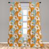 Ambesonne Bohemian Curtains, Hexagons Floral Botany Art in Cold Colors Ocean and Nature Tones, Window Treatments 2 Panel Set for Living Room Bedroom, Pair of – 28″ x 95″, Teal Green and Sea Blue(Blue Orange)
