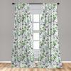 Ambesonne Bohemian Curtains, Hexagons Floral Botany Art in Cold Colors Ocean and Nature Tones, Window Treatments 2 Panel Set for Living Room Bedroom, Pair of – 28″ x 95″, Teal Green and Sea Blue(White Green)