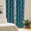 Ambesonne Bohemian Curtains, Hexagons Floral Botany Art in Cold Colors Ocean and Nature Tones, Window Treatments 2 Panel Set for Living Room Bedroom, Pair of – 28″ x 95″, Teal Green and Sea Blue(Blue Petrol)