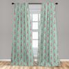 Ambesonne Bohemian Curtains, Hexagons Floral Botany Art in Cold Colors Ocean and Nature Tones, Window Treatments 2 Panel Set for Living Room Bedroom, Pair of – 28″ x 95″, Teal Green and Sea Blue(Teal Red)