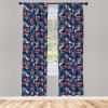 Ambesonne Bohemian Curtains, Hexagons Floral Botany Art in Cold Colors Ocean and Nature Tones, Window Treatments 2 Panel Set for Living Room Bedroom, Pair of – 28″ x 95″, Teal Green and Sea Blue(Navy Blue)
