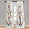 Ambesonne Bohemian Curtains, Hexagons Floral Botany Art in Cold Colors Ocean and Nature Tones, Window Treatments 2 Panel Set for Living Room Bedroom, Pair of – 28″ x 95″, Teal Green and Sea Blue(Ecru Pale Brown Green)