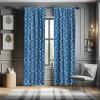 Ambesonne Bohemian Curtains, Hexagons Floral Botany Art in Cold Colors Ocean and Nature Tones, Window Treatments 2 Panel Set for Living Room Bedroom, Pair of – 28″ x 95″, Teal Green and Sea Blue(Cobalt Blue and White)