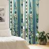 Ambesonne Bohemian Curtains, Hexagons Floral Botany Art in Cold Colors Ocean and Nature Tones, Window Treatments 2 Panel Set for Living Room Bedroom, Pair of – 28″ x 95″, Teal Green and Sea Blue(Teal Green and Sea Blue)