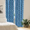 Ambesonne Bohemian Curtains, Hexagons Floral Botany Art in Cold Colors Ocean and Nature Tones, Window Treatments 2 Panel Set for Living Room Bedroom, Pair of – 28″ x 95″, Teal Green and Sea Blue(Cobalt Blue and White)