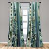 Ambesonne Bohemian Curtains, Hexagons Floral Botany Art in Cold Colors Ocean and Nature Tones, Window Treatments 2 Panel Set for Living Room Bedroom, Pair of – 28″ x 95″, Teal Green and Sea Blue(Teal Green and Sea Blue)