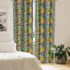 Ambesonne Bohemian Curtains, Hexagons Floral Botany Art in Cold Colors Ocean and Nature Tones, Window Treatments 2 Panel Set for Living Room Bedroom, Pair of – 28″ x 95″, Teal Green and Sea Blue(Multi Color)