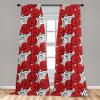 Ambesonne Bohemian Curtains, Modern Ethnic Themed Ornaments with Southwestern Inspirations, Window Treatments 2 Panel Set for Living Room Bedroom, Pair of – 28″ x 84″, Petrol Blue Paprika and Ivory(Scarlet White)