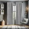 Ambesonne Bohemian Curtains, Modern Ethnic Themed Ornaments with Southwestern Inspirations, Window Treatments 2 Panel Set for Living Room Bedroom, Pair of – 28″ x 84″, Petrol Blue Paprika and Ivory(White and Black)
