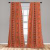 Ambesonne Bohemian Curtains, Modern Ethnic Themed Ornaments with Southwestern Inspirations, Window Treatments 2 Panel Set for Living Room Bedroom, Pair of – 28″ x 84″, Petrol Blue Paprika and Ivory(White Orange)