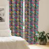 Ambesonne Bohemian Curtains, Modern Ethnic Themed Ornaments with Southwestern Inspirations, Window Treatments 2 Panel Set for Living Room Bedroom, Pair of – 28″ x 84″, Petrol Blue Paprika and Ivory(Magenta Teal)