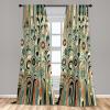 Ambesonne Bohemian Curtains, Modern Ethnic Themed Ornaments with Southwestern Inspirations, Window Treatments 2 Panel Set for Living Room Bedroom, Pair of – 28″ x 84″, Petrol Blue Paprika and Ivory(Cadet Blue Cinnamon Beige)
