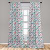Ambesonne Bohemian Curtains, Modern Ethnic Themed Ornaments with Southwestern Inspirations, Window Treatments 2 Panel Set for Living Room Bedroom, Pair of – 28″ x 84″, Petrol Blue Paprika and Ivory(White Coral)
