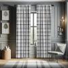Ambesonne Bohemian Curtains, Modern Ethnic Themed Ornaments with Southwestern Inspirations, Window Treatments 2 Panel Set for Living Room Bedroom, Pair of – 28″ x 84″, Petrol Blue Paprika and Ivory(Black and White)