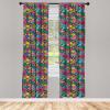 Ambesonne Bohemian Curtains, Modern Ethnic Themed Ornaments with Southwestern Inspirations, Window Treatments 2 Panel Set for Living Room Bedroom, Pair of – 28″ x 84″, Petrol Blue Paprika and Ivory(Magenta Teal)