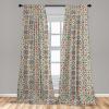 Ambesonne Bohemian Curtains, Modern Ethnic Themed Ornaments with Southwestern Inspirations, Window Treatments 2 Panel Set for Living Room Bedroom, Pair of – 28″ x 84″, Petrol Blue Paprika and Ivory(Beige)