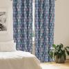 Ambesonne Bohemian Curtains, Modern Ethnic Themed Ornaments with Southwestern Inspirations, Window Treatments 2 Panel Set for Living Room Bedroom, Pair of – 28″ x 84″, Petrol Blue Paprika and Ivory(Taupe Blue)