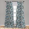 Ambesonne Bohemian Curtains, Modern Ethnic Themed Ornaments with Southwestern Inspirations, Window Treatments 2 Panel Set for Living Room Bedroom, Pair of – 28″ x 84″, Petrol Blue Paprika and Ivory(Blue Gold)