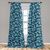 Ambesonne Bohemian Curtains, Modern Ethnic Themed Ornaments with Southwestern Inspirations, Window Treatments 2 Panel Set for Living Room Bedroom, Pair of – 28″ x 84″, Petrol Blue Paprika and Ivory(Slate Blue)