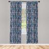 Ambesonne Bohemian Curtains, Modern Ethnic Themed Ornaments with Southwestern Inspirations, Window Treatments 2 Panel Set for Living Room Bedroom, Pair of – 28″ x 84″, Petrol Blue Paprika and Ivory(Taupe Blue)