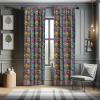 Ambesonne Bohemian Curtains, Modern Ethnic Themed Ornaments with Southwestern Inspirations, Window Treatments 2 Panel Set for Living Room Bedroom, Pair of – 28″ x 84″, Petrol Blue Paprika and Ivory(Magenta Teal)