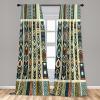 Ambesonne Bohemian Curtains, Modern Ethnic Themed Ornaments with Southwestern Inspirations, Window Treatments 2 Panel Set for Living Room Bedroom, Pair of – 28″ x 84″, Petrol Blue Paprika and Ivory(Petrol Blue Paprika and Ivory)
