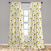 Ambesonne Bohemian Curtains, Modern Ethnic Themed Ornaments with Southwestern Inspirations, Window Treatments 2 Panel Set for Living Room Bedroom, Pair of – 28″ x 84″, Petrol Blue Paprika and Ivory(Yellow and White)