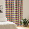 Ambesonne Bohemian Curtains, Modern Ethnic Themed Ornaments with Southwestern Inspirations, Window Treatments 2 Panel Set for Living Room Bedroom, Pair of – 28″ x 84″, Petrol Blue Paprika and Ivory(Rainbow Colors)