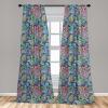 Ambesonne Bohemian Curtains, Retro Mid Century Inspired Abstract Patterns on Ivory Background, Window Treatments 2 Panel Set for Living Room Bedroom, Pair of – 28″ x 63″, Dark Orange and Reseda Green(Pink Blue Yellow)