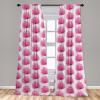 Ambesonne Bohemian Curtains, Retro Mid Century Inspired Abstract Patterns on Ivory Background, Window Treatments 2 Panel Set for Living Room Bedroom, Pair of – 28″ x 63″, Dark Orange and Reseda Green(Magenta and White)