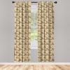 Ambesonne Bohemian Curtains, Retro Mid Century Inspired Abstract Patterns on Ivory Background, Window Treatments 2 Panel Set for Living Room Bedroom, Pair of – 28″ x 63″, Dark Orange and Reseda Green(Sand Brown Chocolate)