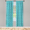 Ambesonne Bohemian Curtains, Retro Mid Century Inspired Abstract Patterns on Ivory Background, Window Treatments 2 Panel Set for Living Room Bedroom, Pair of – 28″ x 63″, Dark Orange and Reseda Green(Turquoise Blue)