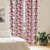 Ambesonne Bohemian Curtains, Retro Mid Century Inspired Abstract Patterns on Ivory Background, Window Treatments 2 Panel Set for Living Room Bedroom, Pair of – 28″ x 63″, Dark Orange and Reseda Green(Red Blue)