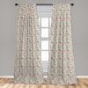 Ambesonne Bohemian Curtains, Retro Mid Century Inspired Abstract Patterns on Ivory Background, Window Treatments 2 Panel Set for Living Room Bedroom, Pair of – 28″ x 63″, Dark Orange and Reseda Green(Pink Ivory Sage)