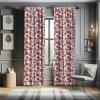 Ambesonne Bohemian Curtains, Retro Mid Century Inspired Abstract Patterns on Ivory Background, Window Treatments 2 Panel Set for Living Room Bedroom, Pair of – 28″ x 63″, Dark Orange and Reseda Green(Red Blue)