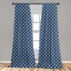 Ambesonne Bohemian Curtains, Retro Mid Century Inspired Abstract Patterns on Ivory Background, Window Treatments 2 Panel Set for Living Room Bedroom, Pair of – 28″ x 63″, Dark Orange and Reseda Green(Slate Blue)
