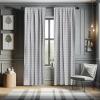 Ambesonne Bohemian Curtains, Retro Mid Century Inspired Abstract Patterns on Ivory Background, Window Treatments 2 Panel Set for Living Room Bedroom, Pair of – 28″ x 63″, Dark Orange and Reseda Green(White Grey)