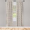 Ambesonne Bohemian Curtains, Retro Mid Century Inspired Abstract Patterns on Ivory Background, Window Treatments 2 Panel Set for Living Room Bedroom, Pair of – 28″ x 63″, Dark Orange and Reseda Green(Pink Ivory Sage)