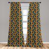 Ambesonne Bohemian Curtains, Retro Mid Century Inspired Abstract Patterns on Ivory Background, Window Treatments 2 Panel Set for Living Room Bedroom, Pair of – 28″ x 63″, Dark Orange and Reseda Green(Yellow Blue)