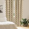 Ambesonne Bohemian Curtains, Retro Mid Century Inspired Abstract Patterns on Ivory Background, Window Treatments 2 Panel Set for Living Room Bedroom, Pair of – 28″ x 63″, Dark Orange and Reseda Green(Sand Brown Chocolate)