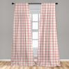Ambesonne Bohemian Curtains, Retro Mid Century Inspired Abstract Patterns on Ivory Background, Window Treatments 2 Panel Set for Living Room Bedroom, Pair of – 28″ x 63″, Dark Orange and Reseda Green(Pink White)