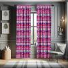 Ambesonne Bohemian Curtains, Retro Mid Century Inspired Abstract Patterns on Ivory Background, Window Treatments 2 Panel Set for Living Room Bedroom, Pair of – 28″ x 63″, Dark Orange and Reseda Green(Hot Pink)