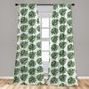 Ambesonne Bohemian Curtains, Retro Mid Century Inspired Abstract Patterns on Ivory Background, Window Treatments 2 Panel Set for Living Room Bedroom, Pair of – 28″ x 63″, Dark Orange and Reseda Green(White Green)