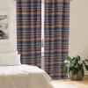 Ambesonne Bohemian Curtains, Retro Mid Century Inspired Abstract Patterns on Ivory Background, Window Treatments 2 Panel Set for Living Room Bedroom, Pair of – 28″ x 63″, Dark Orange and Reseda Green(Teal Plum)