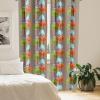 Ambesonne Bohemian Curtains, Retro Mid Century Inspired Abstract Patterns on Ivory Background, Window Treatments 2 Panel Set for Living Room Bedroom, Pair of – 28″ x 63″, Dark Orange and Reseda Green(Umber Green)