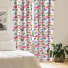 Ambesonne Bohemian Curtains, Retro Mid Century Inspired Abstract Patterns on Ivory Background, Window Treatments 2 Panel Set for Living Room Bedroom, Pair of – 28″ x 63″, Dark Orange and Reseda Green(Multicolor Pink)